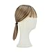 REECHO Clip in Bangs with Scalp Synthetic Straight Hair Extensions Hair Closure Piece Hairpieces 3 Clips in for Women - 27/613