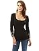 PattyBoutik Women Square Neck 3/4 Sleeve Eyelet Blouse (Black Small)