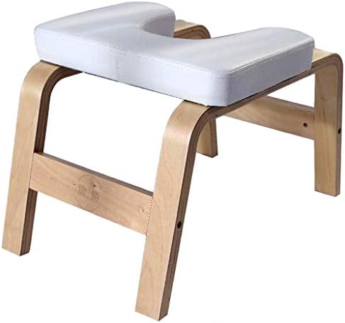 Znds Wooden Headstand Bench Yoga Chair, Fitness White Oak Yoga Chair Inversion Bench, Balanced Body Headstand Bench Ideal Chair, Original Headstand for Relieve Fatigue