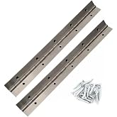 MLHpeak Heavy Duty 304 Stainless Steel Piano Hinges Continuous Hinges 12" 2 Packs with Screws (2, 1mm Thickness)