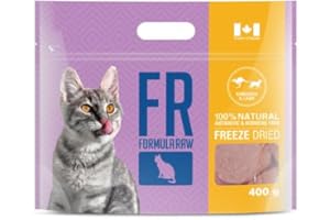 Formula Raw's Premium Freeze-Dried Cat Food - Grain-Free, Natural & Fresh, High Protein, Ideal for All Ages & Breeds (400g, K