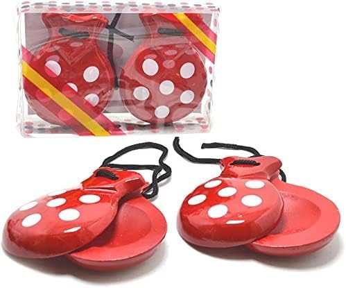 ADULTOS CASTANETS SPANISH CASTANETS RED AND WHITE FOR