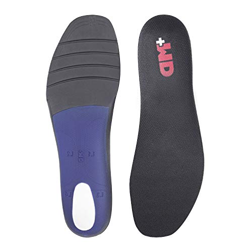 +MD Womens & Mens Shoe Insoles with Arch Support Orthotic Inserts for Plantar Fasciitis, Flat Feet, High Arch, Pronation, Heel Spurs & Foot Pain Black9-10.5