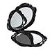 YKS 1 pcs Beautiful 3D Stereo Double Sided Cute Retro Rose Shape Makeup Compact Cosmetic pocket personal Mirror for women men lady girl Black