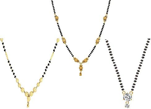 Buy Sukkhi Sparkling Gold Plated Wedding Jewellery Cz Solitaire Mangalsutra Combo For Women (CB72788GLDPD032018_D1) in Saudi Arabia