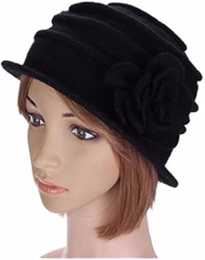 Women Ladies Flower Woolen Felt Bucket Beanie Hat Packable Foldable Cloche Cap