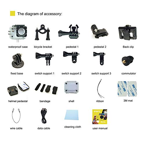 Mihaojianbing Silber Unterwasserkamera, WiFi, wasserdichte Sportkamera 4K, 2,4 G Fernbedienung, 170-Grad… – Bild 7