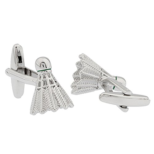 Vcufflinks Shuttlecock Badminton Cufflinks Silver