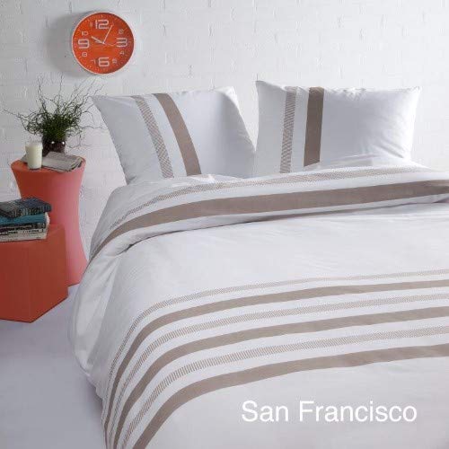 Papillon San Francisco Duvet Covers Sand, Cotton, 200 x 200/220 cm