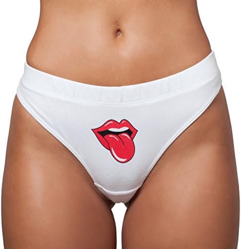 MySexyShorts Women's Thong Panties Sexy Breathable Lingerie Cotton Underwear with Funny Printing Tongue