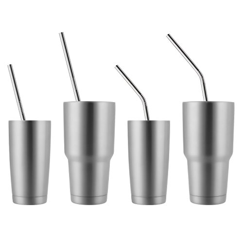3 Hiware+12+Pack+Stainless+Straws+Cleaning