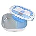 Electric Lunch Box for Car and Home 110V & 12V 40W - Removable Stainless Steel Portable Food Grade Material Warmer Heater - with 2 in 1 Fork & Spoon
