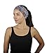 Womens Sports Headband - Athletic Sweatband - Wide Nonslip Stretchy Headwear with Sweat Wicking Material for Running Yoga Crossfit Workout Fitness (Circles in Sky Blue Paled Turquoise and Watermelon)