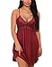 Ababoon Women Lace Modal Sleepwear Chemises V-Neck Full Slip Babydoll Nightgown