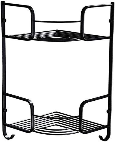 すべて銅黒の2階建てバスルームバスケットラック 創造的なデザインの