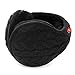 Sami Time Foldable Womens Ear Muffs,Winter Ear Warmers/Covers,Cable Knit Furry Fleece Unisex Earmuffs for Winter (A Black)