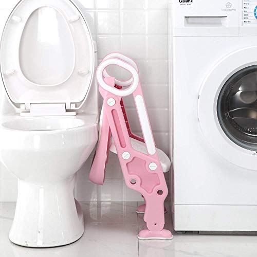 image for Potby Toilet Ladder Potty Shelf Stool,Foldable Training Soft Seat for 