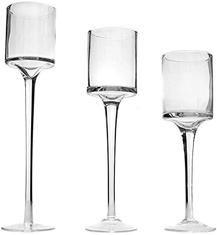 ロマンチックでエレガント 誕生日のためのウェディング表デコレーションホームデコレーショングレート飾りのために3つの背の高いグラスティーライトキャンドルホルダー燭台セット ダイニングルーム Color Transparent Size One Size B07z4x6swp 2 446円