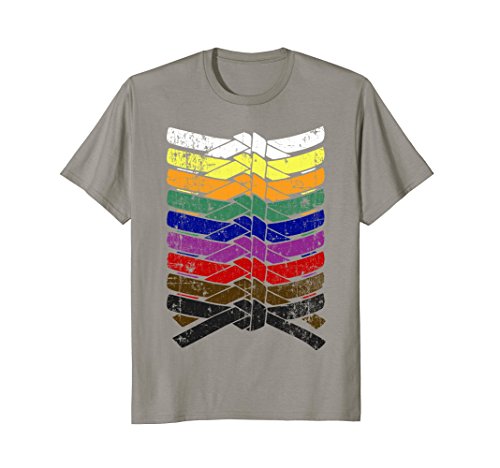 Karate Martial Arts Tae Kwon Do Martial Arts GiftCool Illustrated Karate Belt Colors T-Shirt - Martial Arts T T-ShirtOEKO-TEX STANDARD 100