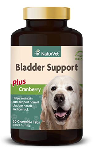 NaturVet - Bladder Support for Dogs - Plus Cranberry - Supports Healthy Bladder Control & Normal Urination - 60 Time Release Chewable Tablets