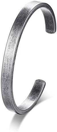 MP Free Engraved Stainless Steel Blank Open Cuff Bangle Personalized Quote Bracelet for Men Grey
