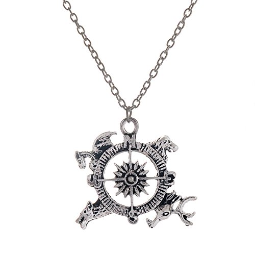 lureme A Song of Ice and Fire Game of Thrones Compass Vintage Targaryen Pendant Necklaces for Men/Women (01003549)