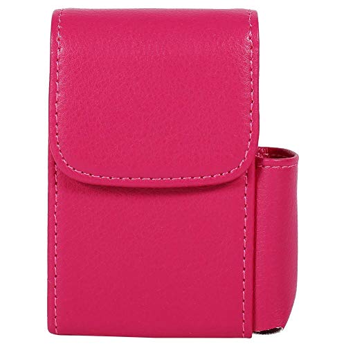 Beennex PU Leather Cigarette Case- PU Leather Tobacco Pouch Lighter Holder Name Card Storage Container Rose Red