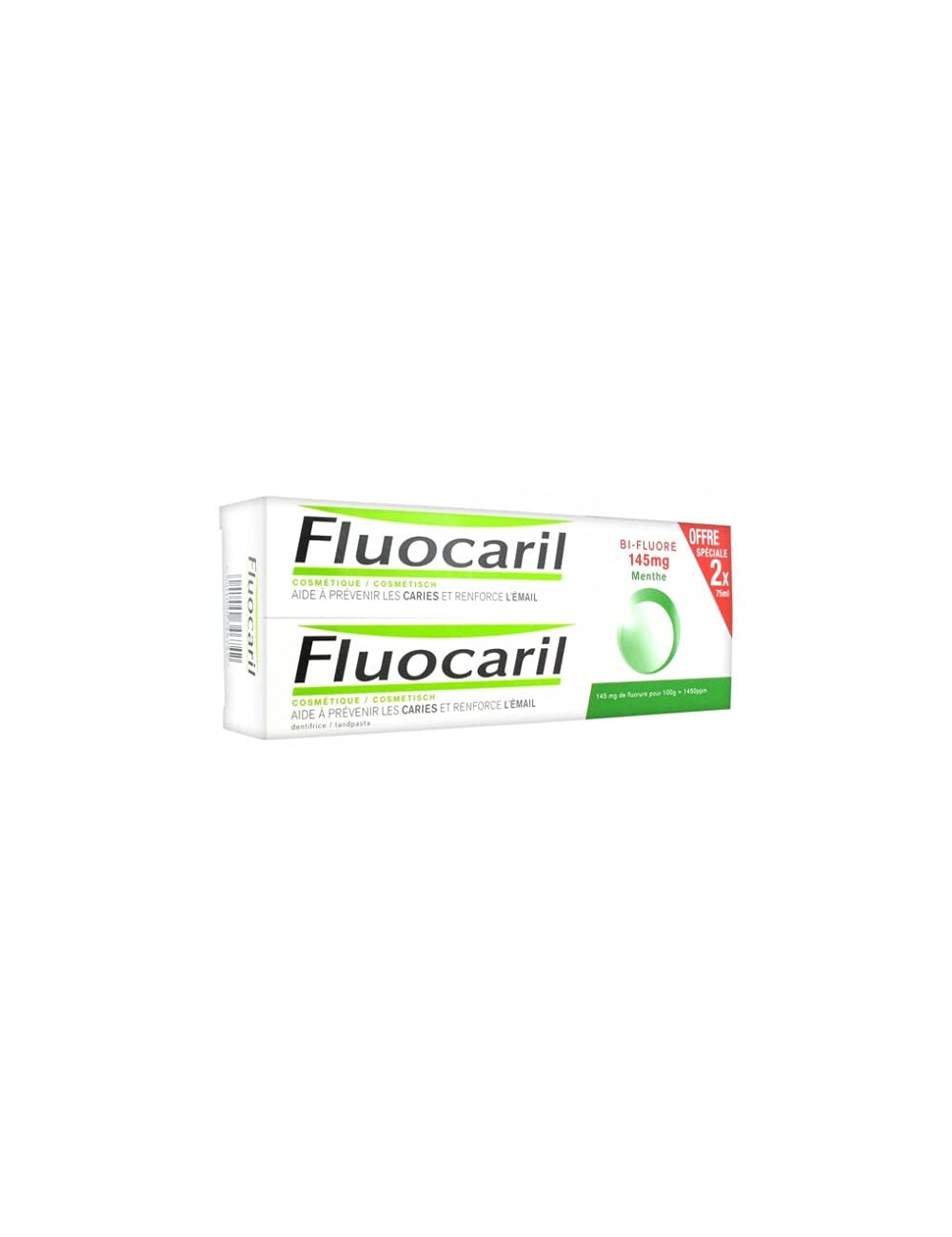 Fluocaril Bi-Fluorinated Mint Toothpaste 2 x 75ml