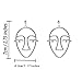 SUNSCSC Dangle Stud Earrings Unique Vintage Hollow Out Human Face Design Gold Silver Ear Drop Jewelry (Silver)