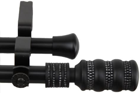 Rod Desyne 4709-282 Dollop Double Curtain Rod, 28 by 48-Inch, Black