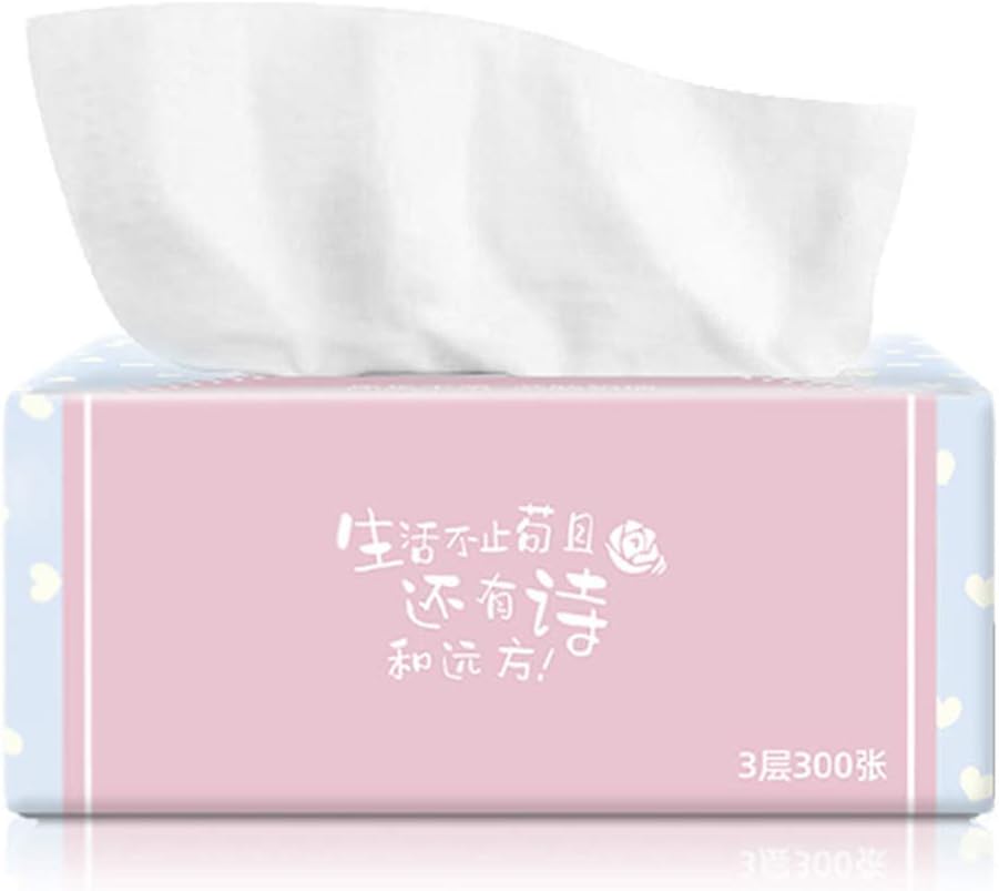 iSunday Ultra Soft Facial Tissues, 4 Packs 3-Ply Facial Tissue 300 Tissues Per Packs 1200 Tissues Total Soft for Bathroom