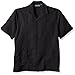 Cubavera Men's Short Sleeve Traditional Guayabera Shirt, Jet Black, X-Large