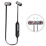 Sunvito Deporte V4.1 de Bluetooth Auricular, Ligero Nuca Sudor Auriculares Estéreo Inalámbricos con Mic para Llamadas de Manos Libres y Magnética Atracción para iPhnoe, Samsung, Android Negro