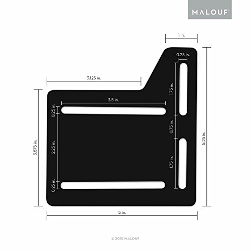 MALOUF STRUCTURES Queen Bed Frame Headboard Bracket Modification Plate Modi, Set of 2, Black