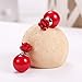 Stud Earrings Rose Flower Mother Of Pearl Double Sided 925 Sterling Silver Chinese Red Style By SUYAN (Glossy)