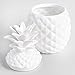 World Market Ceramic Airtight Pineapple Cookie Jar Storage Container Large - Modern Pineapple Shaped Storage Container Glossy Finish - Food Safe, Fun Lidded Canister, Handcrafted Food Jar - White