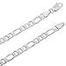 Italian Crafted 3.8mm 925 Sterling Silver Figaro Link Nickel Free Chain + Bonus Polishing Cloth