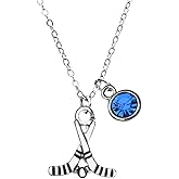 Personalized Hockey Necklace with Birthstone Charm, Hockey Jewelry, Hockey Gifts, Ice Hockey Charm Necklace, for Women, Teen & Girl Hockey Players