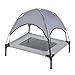 PawHut Elevated Portable Dog Cot Cooling Pet Bed with UV Protection Canopy Shade, 24 inchthumb 1