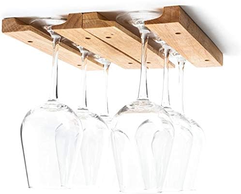 Fox Run Mounted Under-Cabinet Wooden Wine Glass Holder Rack