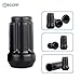 ECCPP Wheel Lug Nuts 12x1.5 20 Pieces +2 Keys Black Thread Close End Spline Tuner Racing Lug Nuts for 1960-2014 for Chevrolet Corvette 1982-2004 for Chevrolet S10 1976-2014 for Honda Accord