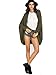 Romwe Women's Loose Long Sleeve Open Front Knit Cardigan Sweater Army Green one-Size