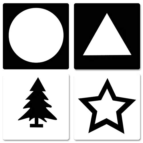 MINTLIFE Black White Flash Cards for Babies 20 Cards 40 Pages 8.4'' x 8