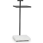 Signature Design by Ashley Mannill Modern Accent Table with Glass Top, Black & White