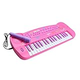 aPerfectLife Kids Piano, Kids Keyboard Piano 37 Keys Multi-Function Electronic Organ Musical Keyboard (Pink)