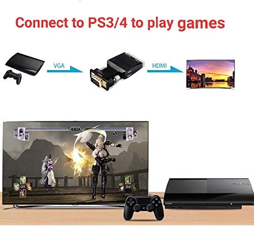 Yiany VGA to HDMI, 1080P VGA Male to HDMI Female Adapter Converter with Audio Cable for Computer Desktop, Laptop, PC, PS3/4 - Image 4