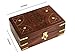 Hand Carved Wooden Jewelry Holder Box Organizer Multipurpose with Floral Carvings & Brass Inlay by Store Indya