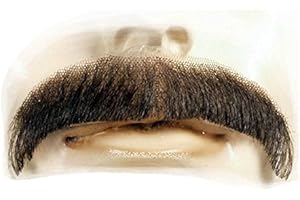 CITY COSTUME WIGS Brown Sonny Bono Villain Human Hair Mustache (Brown)