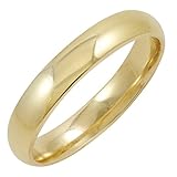 Men's 14K Yellow Gold 4mm Comfort Fit Plain Wedding Band (Available Ring Sizes 8-12 1/2)