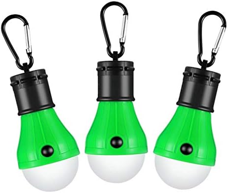 3 Pack LED Camping Lamp Tent Lights, Waterproof Portable Bulb, Battery Powered for Hurricane Emergency,Home, Fishing, Camping, Hiking,Backpacking and Other Indoor and Outdoor Activities (Green)